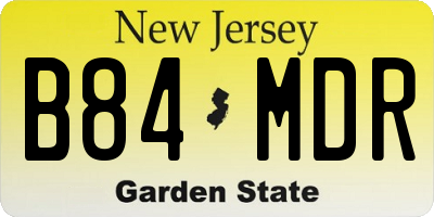 NJ license plate B84MDR