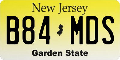 NJ license plate B84MDS