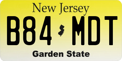 NJ license plate B84MDT