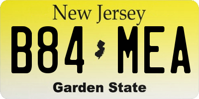 NJ license plate B84MEA