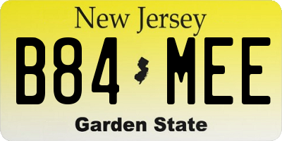 NJ license plate B84MEE