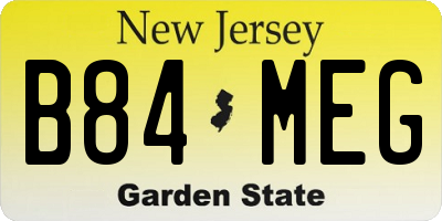 NJ license plate B84MEG