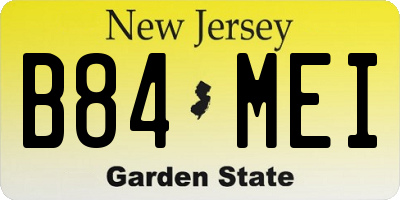 NJ license plate B84MEI
