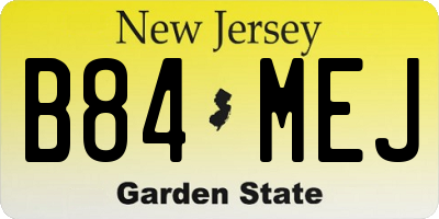NJ license plate B84MEJ