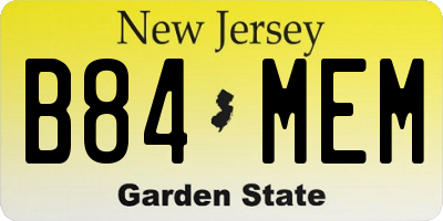 NJ license plate B84MEM