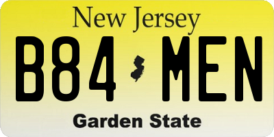 NJ license plate B84MEN