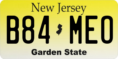NJ license plate B84MEO