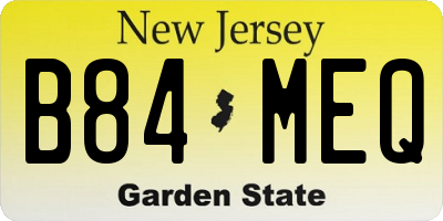 NJ license plate B84MEQ