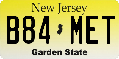 NJ license plate B84MET