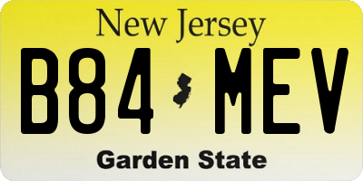 NJ license plate B84MEV
