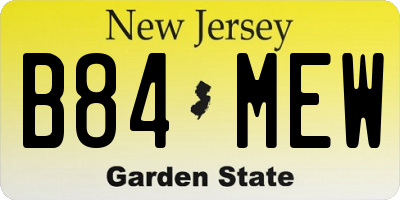 NJ license plate B84MEW