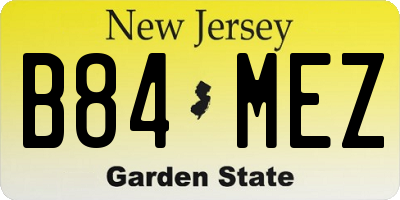 NJ license plate B84MEZ