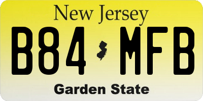 NJ license plate B84MFB