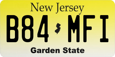 NJ license plate B84MFI