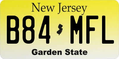 NJ license plate B84MFL