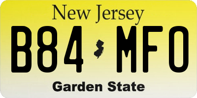NJ license plate B84MFO