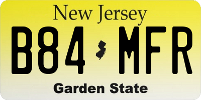 NJ license plate B84MFR