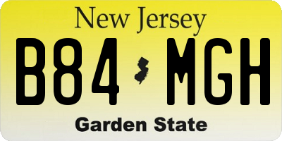 NJ license plate B84MGH