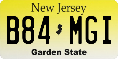 NJ license plate B84MGI