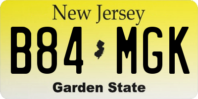 NJ license plate B84MGK