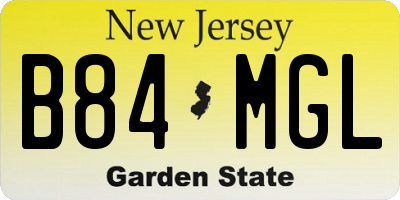 NJ license plate B84MGL