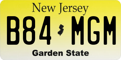 NJ license plate B84MGM
