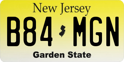 NJ license plate B84MGN