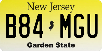 NJ license plate B84MGU