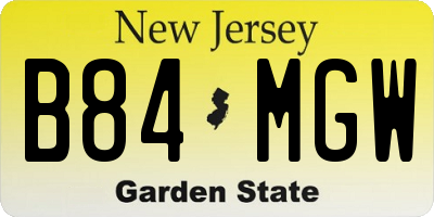 NJ license plate B84MGW