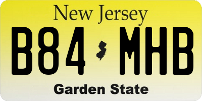 NJ license plate B84MHB