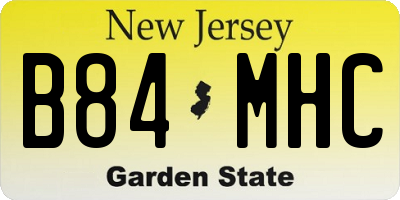 NJ license plate B84MHC