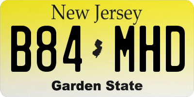 NJ license plate B84MHD