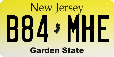 NJ license plate B84MHE