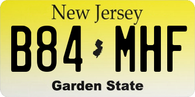 NJ license plate B84MHF