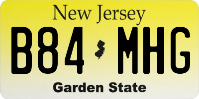 NJ license plate B84MHG