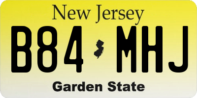 NJ license plate B84MHJ