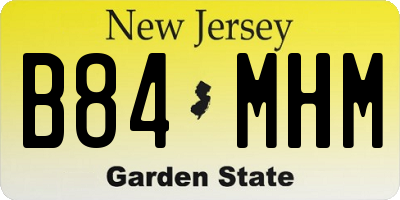 NJ license plate B84MHM