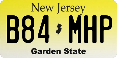 NJ license plate B84MHP