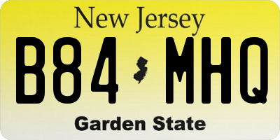 NJ license plate B84MHQ