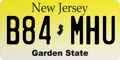 NJ license plate B84MHU