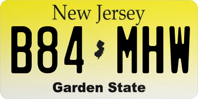 NJ license plate B84MHW