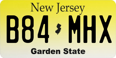 NJ license plate B84MHX