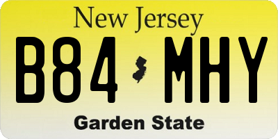 NJ license plate B84MHY