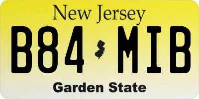 NJ license plate B84MIB