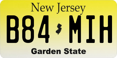 NJ license plate B84MIH