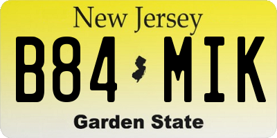 NJ license plate B84MIK