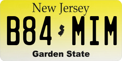 NJ license plate B84MIM