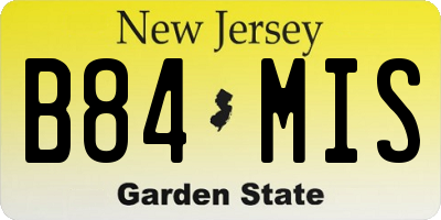 NJ license plate B84MIS