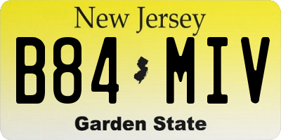 NJ license plate B84MIV