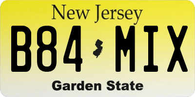 NJ license plate B84MIX